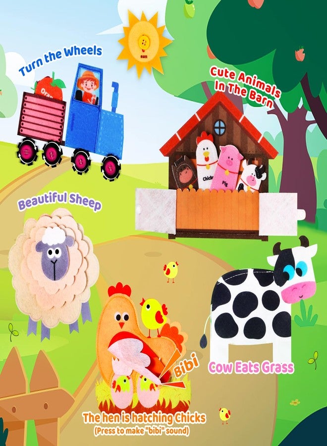 OCHIDO Busy Book for Toddlers 1-3, Montessori Toys for 1 Year Old Boy Girl, Farm Animal Busy Board Educational Learning Quiet Toddler Activity Book, Birthday for Toddlers - Image 3